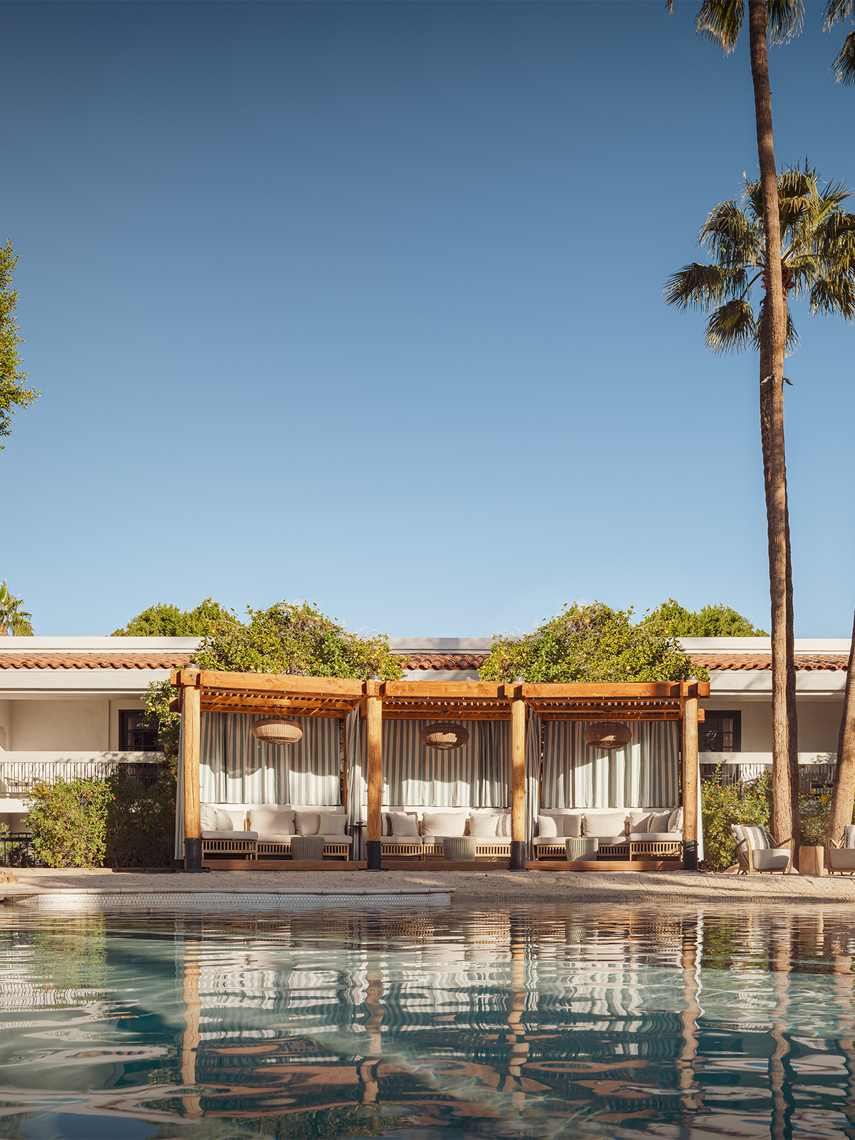 Shaded Labor Day cabanas at The Scott Resort in Scottsdale, an idea from Brian Patrick Ramsey